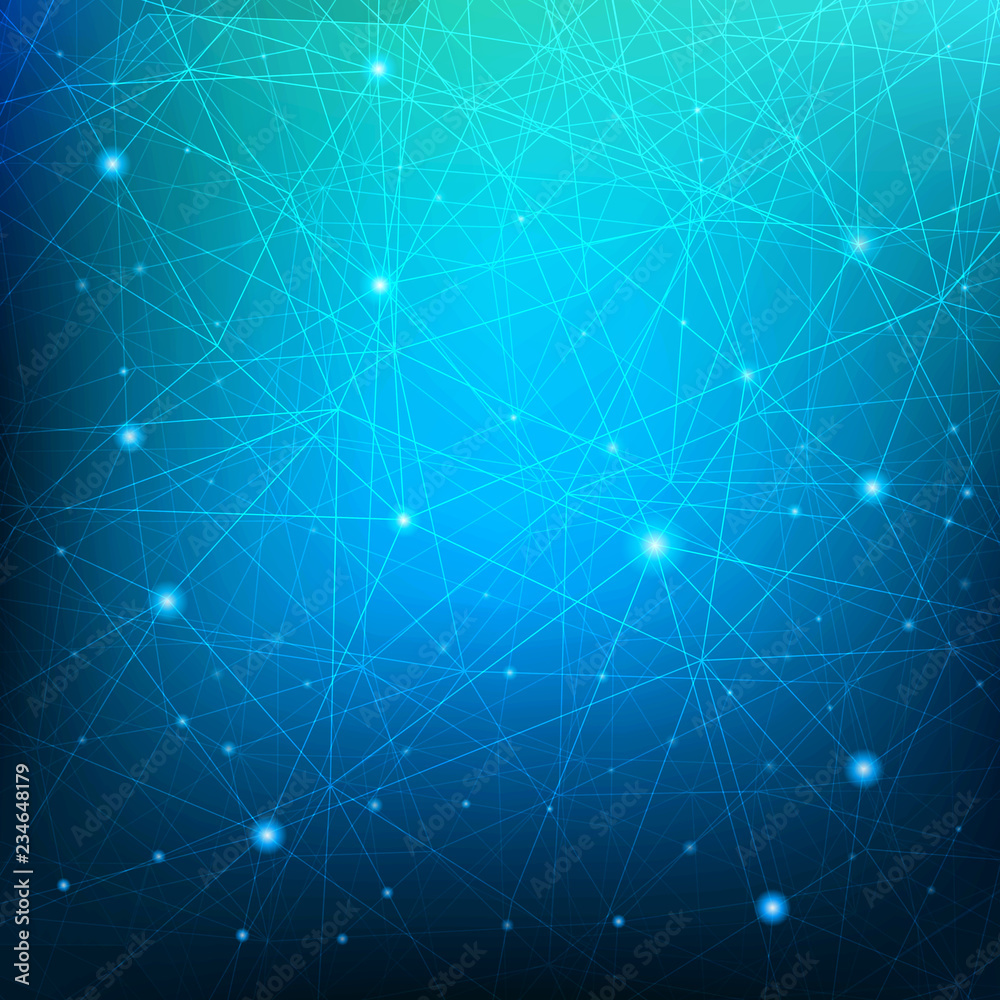 Triangular tech background with connections. Vector illustration.