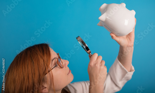 young girl searching money