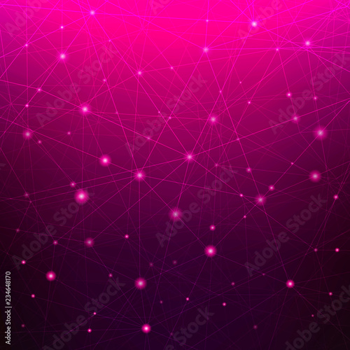 Triangular tech background with connections. Vector illustration. © Mikser45