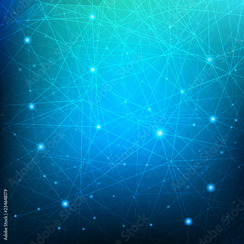 Triangular tech background with connections. Vector illustration.