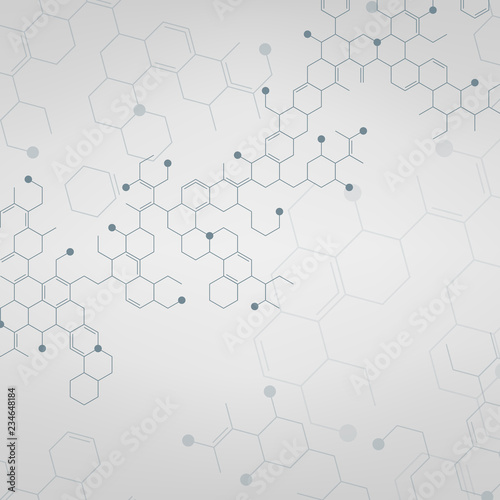 Abstract molecules or medical background. Vector illustration.