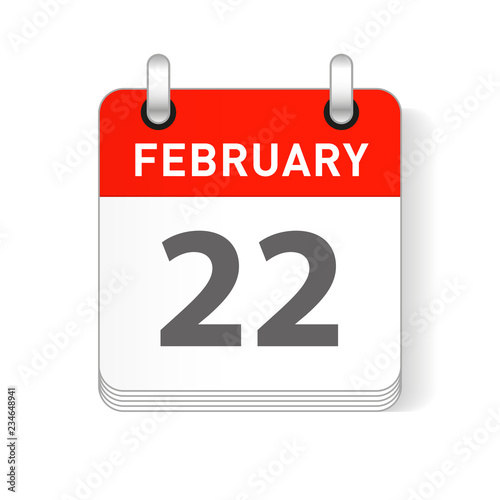 February 22 Calendar Date Design