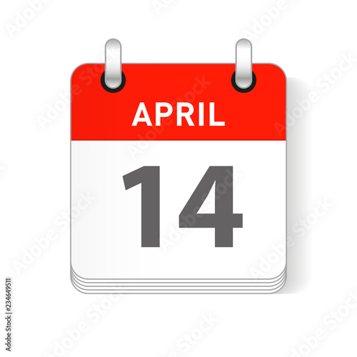 April 14 Calendar Date Design