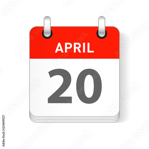 April 20 Calendar Date Design