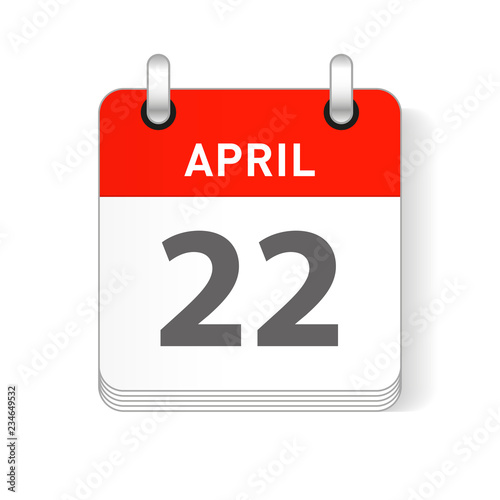 April 22 Calendar Date Design
