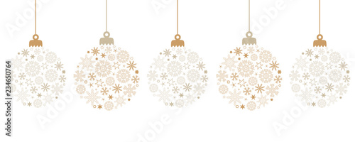 hanging bright christmas ball decoration with snowflakes vector illustration EPS10 photo