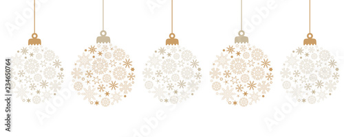 hanging bright christmas ball decoration with snowflakes vector illustration EPS10