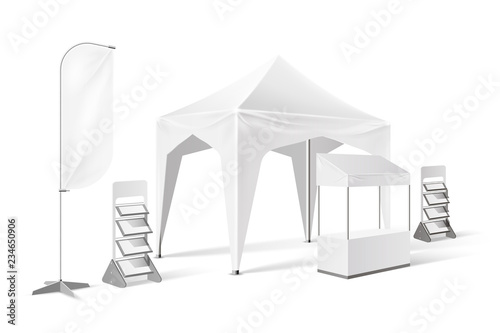 Vector outdoor exhibition tent pop up marquee mock