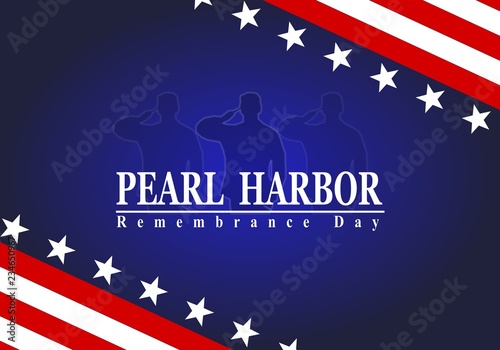 Pearl Harbor Remembrance Day background with American flag