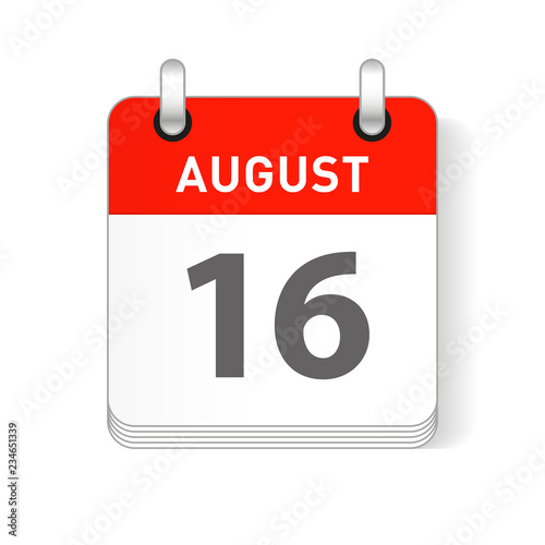 August 16 Calendar Date Design