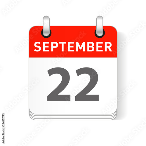 September 22 Calendar Date Design