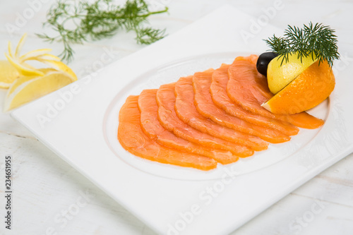 marinated salmon with lemon and orange