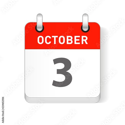 October 3 Calendar Date Design