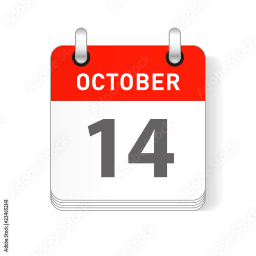 October 14 Calendar Date Design