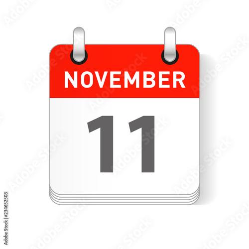 November 11 Calendar Date Design
