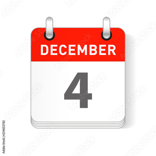 December 4 Calendar Date Design