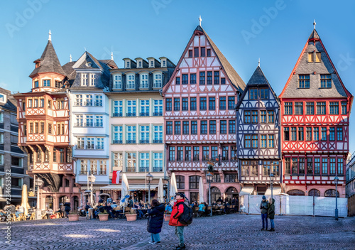Alte Fachwerkhäuser auf dem Römerberg in Frankfurt am Main photo