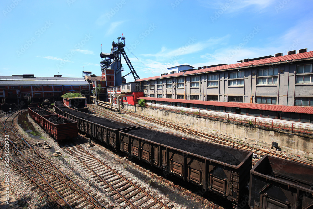 The plant and equipment of a coal mine The plant and equipment of a coal mine