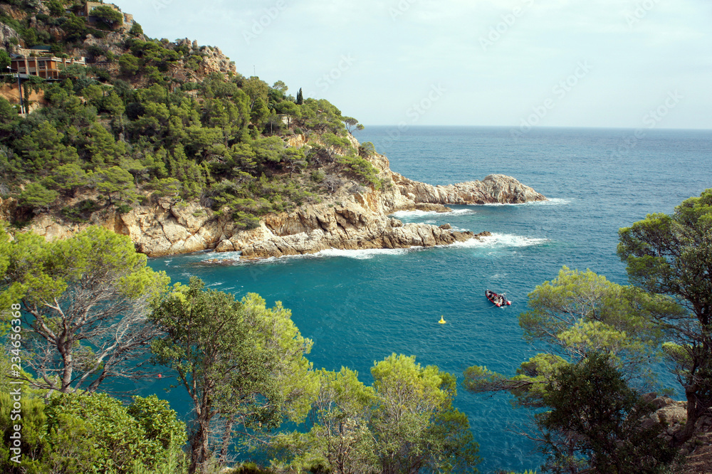 Spain.Small coves among the rocky shores of the Costa Brava.
