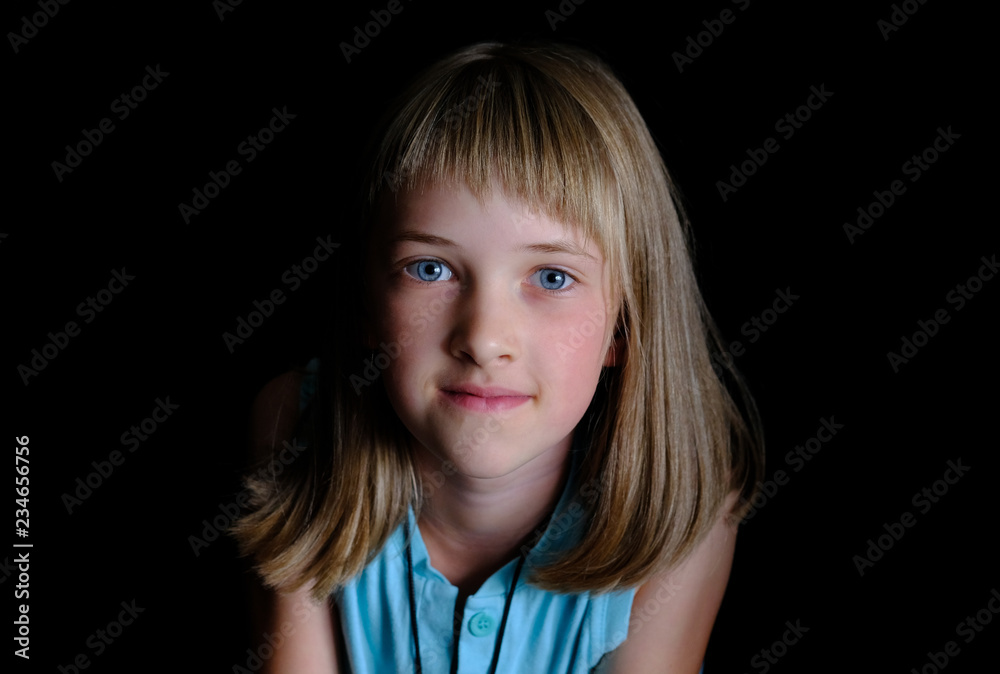 Portrait of a beautiful girl with an open sincere look Portrait of a beautiful girl with an open sincere look