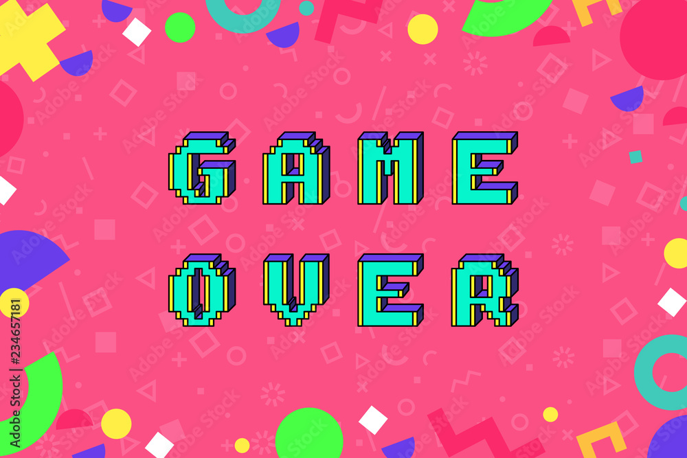 Vector Game Over Phrase In Pixel Art Stock Vector Adobe Stock