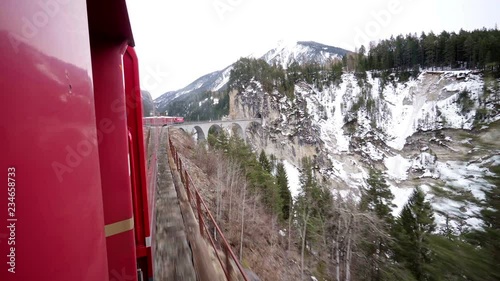 Train ride over Landwasser Viaduct  photo