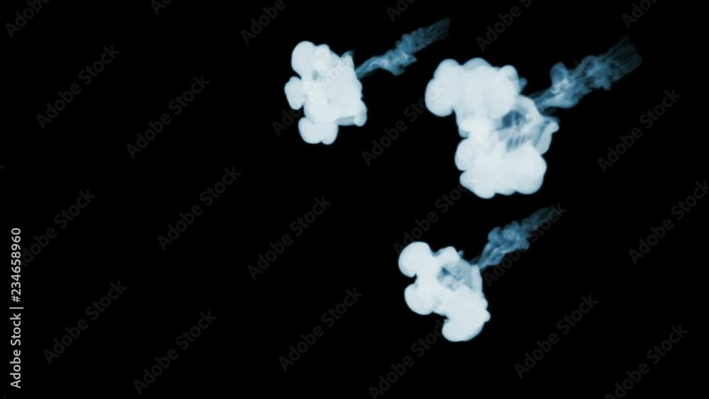 smoke isolated on black background. three large streams of smoke swell diagonally in the frame smoke isolated on black background. three large streams of smoke swell diagonally in the frame