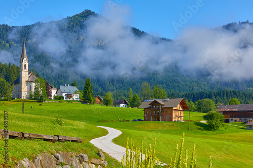 Austria. Traditional church with chapel in village