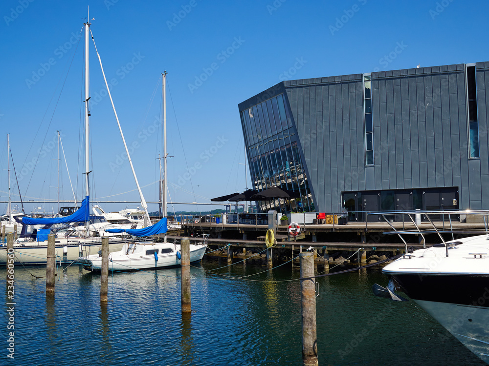 Fototapeta premium Marina and a culture center Town of Middelfart Denmark