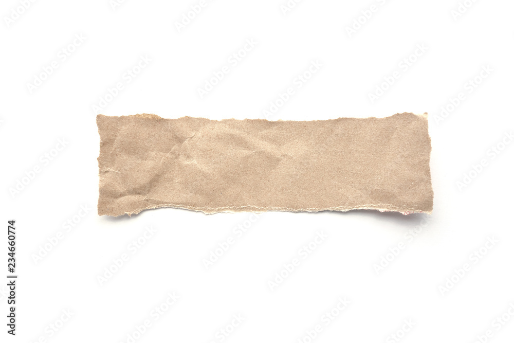 Obraz premium Ripped vintage paper background. Torn brown paper on white.