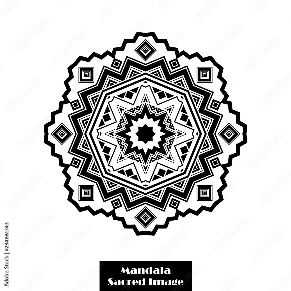 Mandala. Sacred image. Vintage decorative elements. Oriental pattern, vector illustration. Can be used for wallpaper, textile, invitation card, wrapping, web page background.