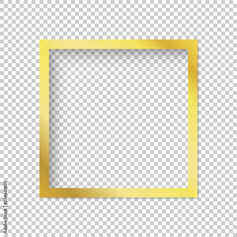 Modern gold vector empty frame isolated on transparent background