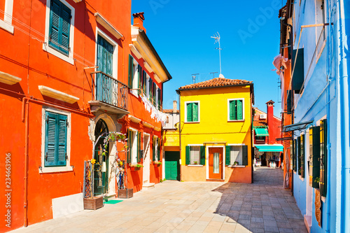 Colorful houses in Burano island, Venice, Italy © smallredgirl