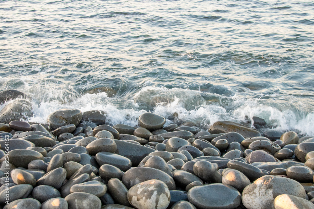 鳴り石の浜 鳥取県琴浦町 Nari-ishi no hama , a natural coast made of a lot of stones in Tottori pref. Japan. 鳴り石の浜 鳥取県琴浦町 Nari-ishi no hama , a natural coast made of a lot of stones in Tottori pref. Japan.