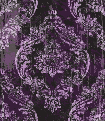 Vintage Baroque ornamented background Vector. Victorian Royal texture. Flower...