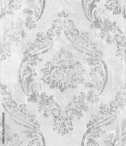 Vintage Baroque ornamented background Vector. Victorian Royal texture. Flower...