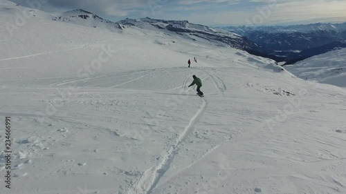 snowboarding in the Swiss Alps