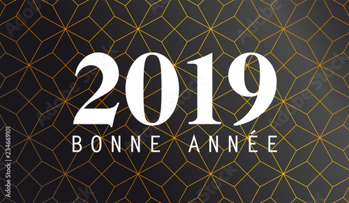 2019 Bonne année avec un fond abstrait
