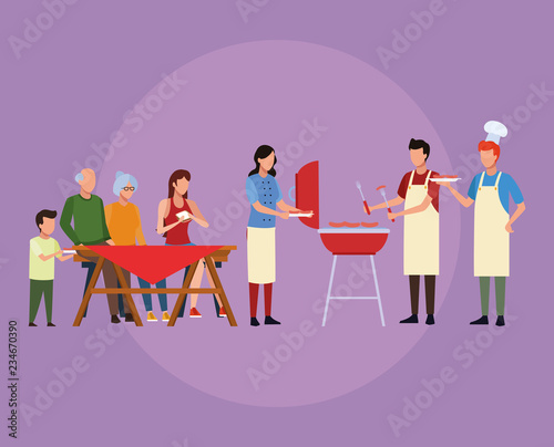 Family barbecue picnic