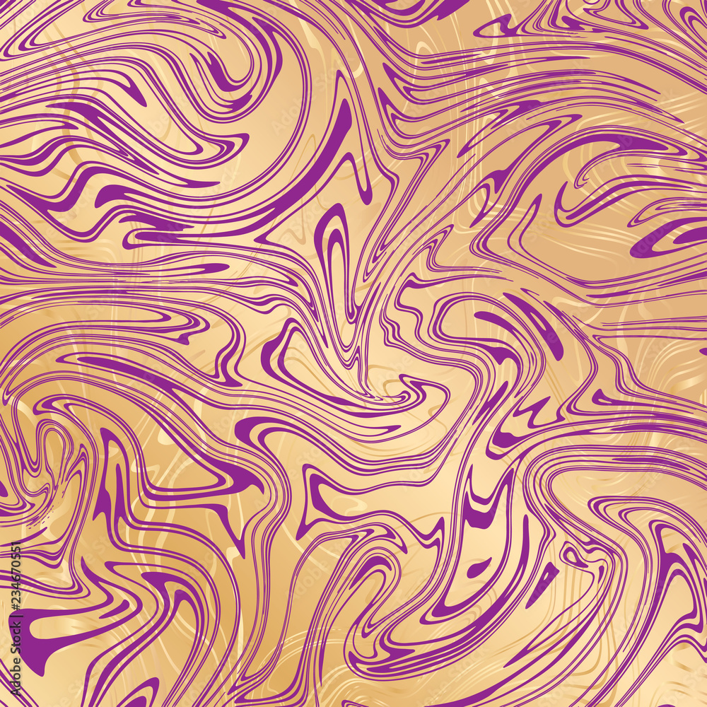 Vector violet and gold marble abstract background. Liquid marble pattern. Trendy template for design, wedding, invitation, party, birthday, web, banner, card.