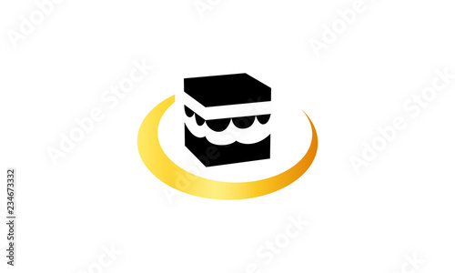 Holy Kaaba Logo mecca Saudi arabia pilgrimage Hajj vector