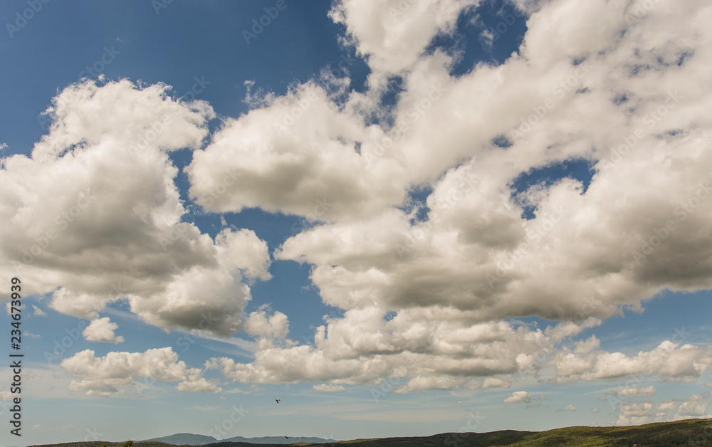 Massa Marittima , Italy - landscape with cloud Massa Marittima , Italy - landscape with cloud
