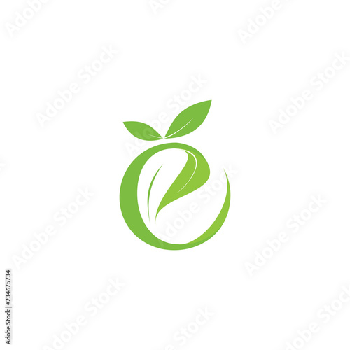 e letter with leaf logo letter design