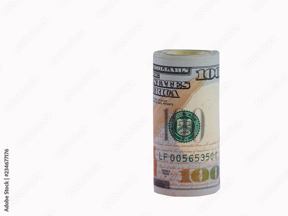 roll of american dollars isolated on white background roll of american dollars isolated on white background