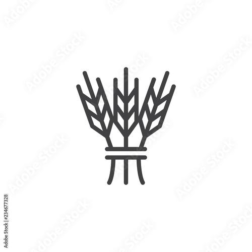 Hebrew cereal outline icon. linear style sign for mobile concept and web design. Israel Barley simple line vector icon. Jewish symbol, logo illustration. Pixel perfect vector graphics