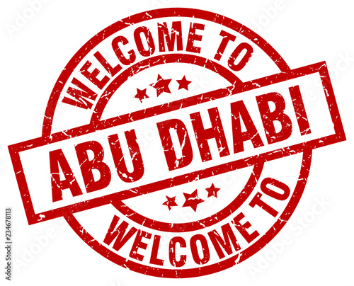 welcome to Abu Dhabi red stamp