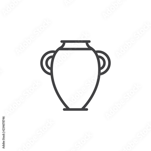 Ancient Amphora outline icon. linear style sign for mobile concept and web design. Hebrew jug simple line vector icon. Symbol, logo illustration. Pixel perfect vector graphics