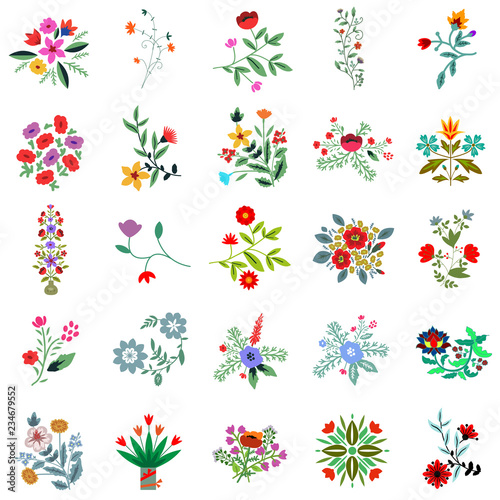 Decorative flowers set