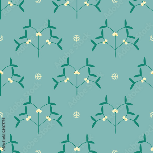 Seamless mistletoe pattern
