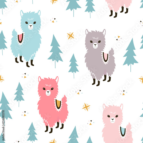 christmas llamas pattern